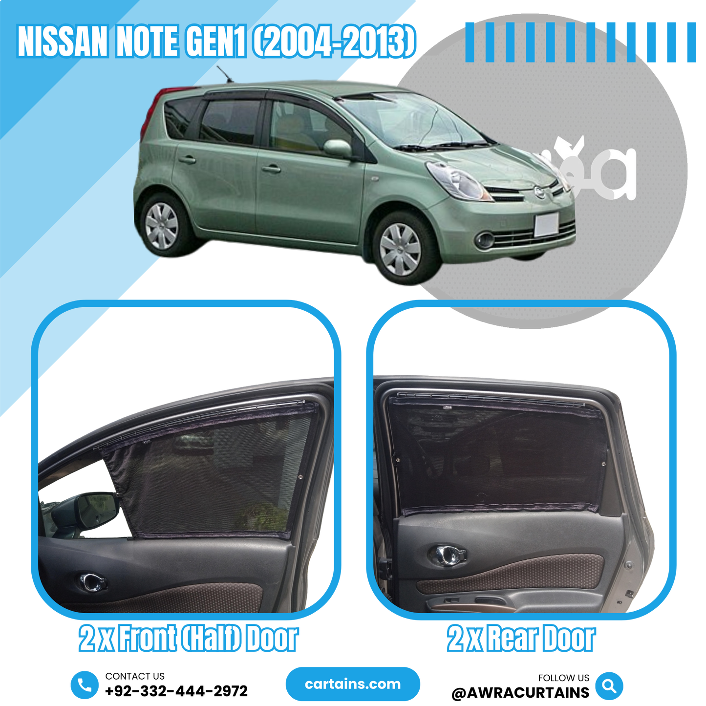 Nissan Note Gen1 (2004 - 2013) Curtains
