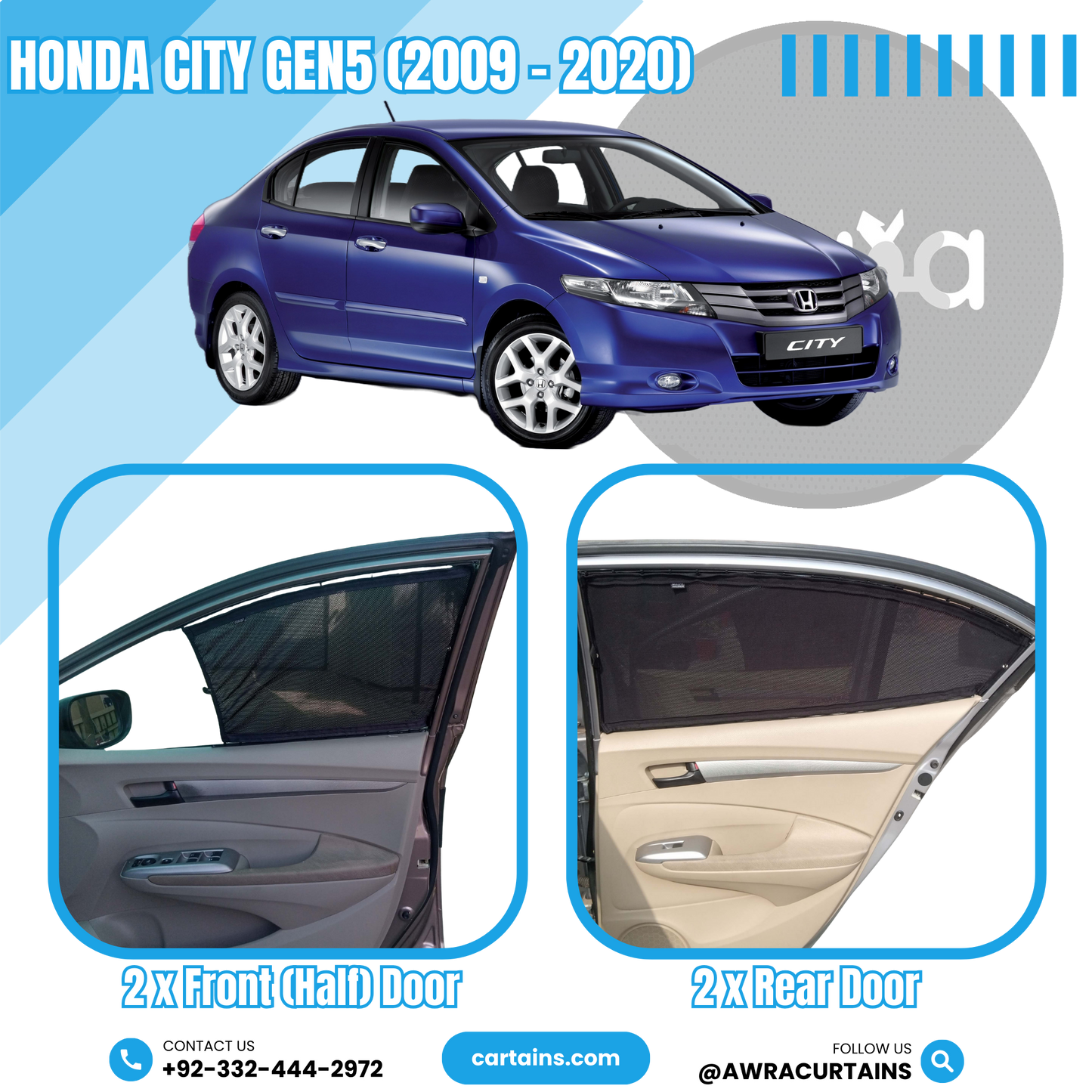 Honda City Gen5 (2009 - 2020) Curtains