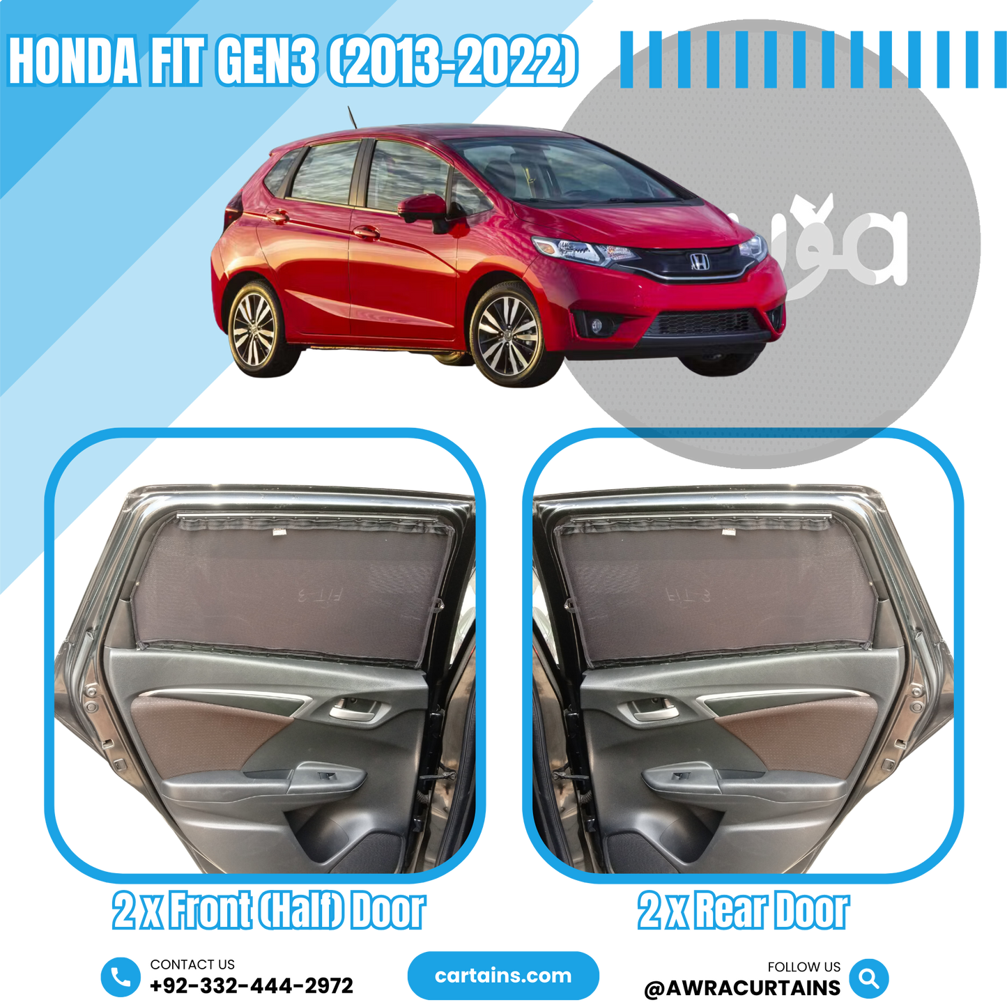 Honda Fit Gen3 (2013 - 2022) Curtains