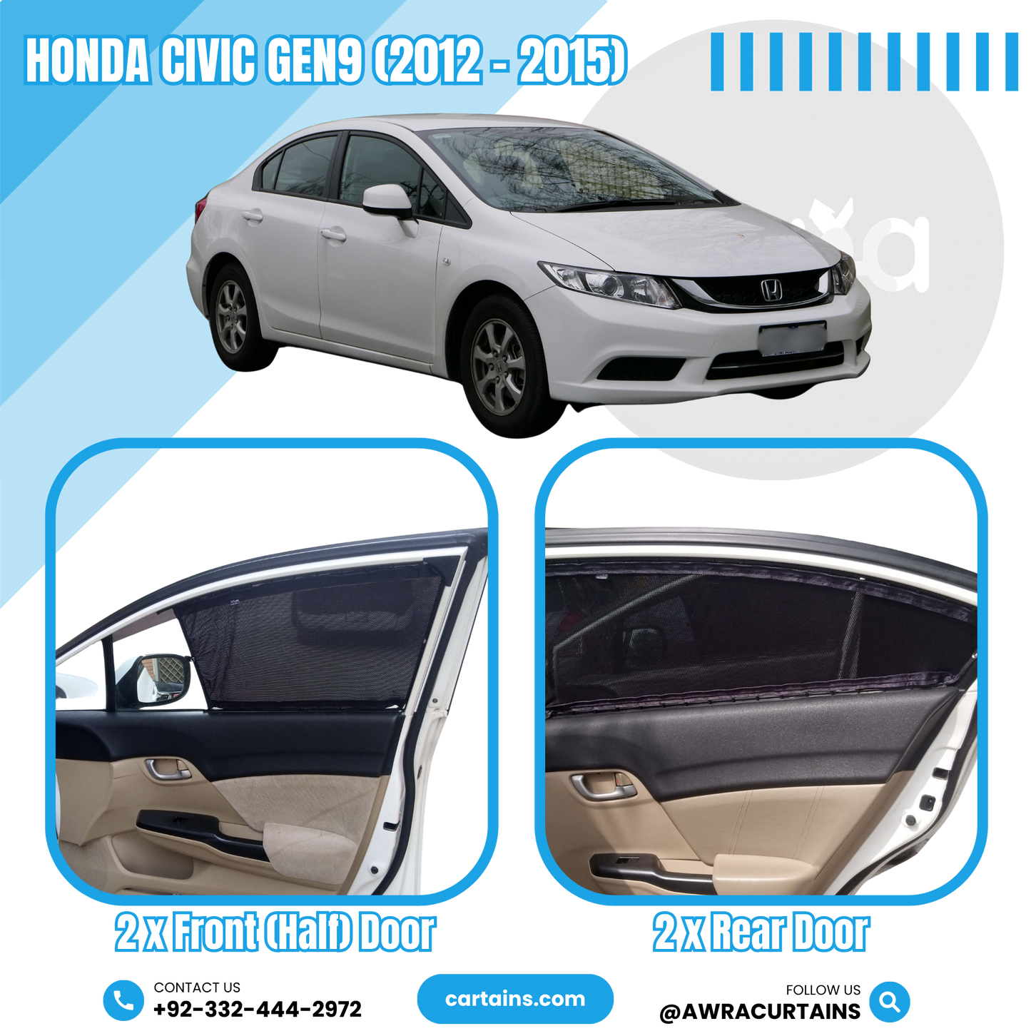 Honda Civic Gen9 (2012 - 2015) Curtains