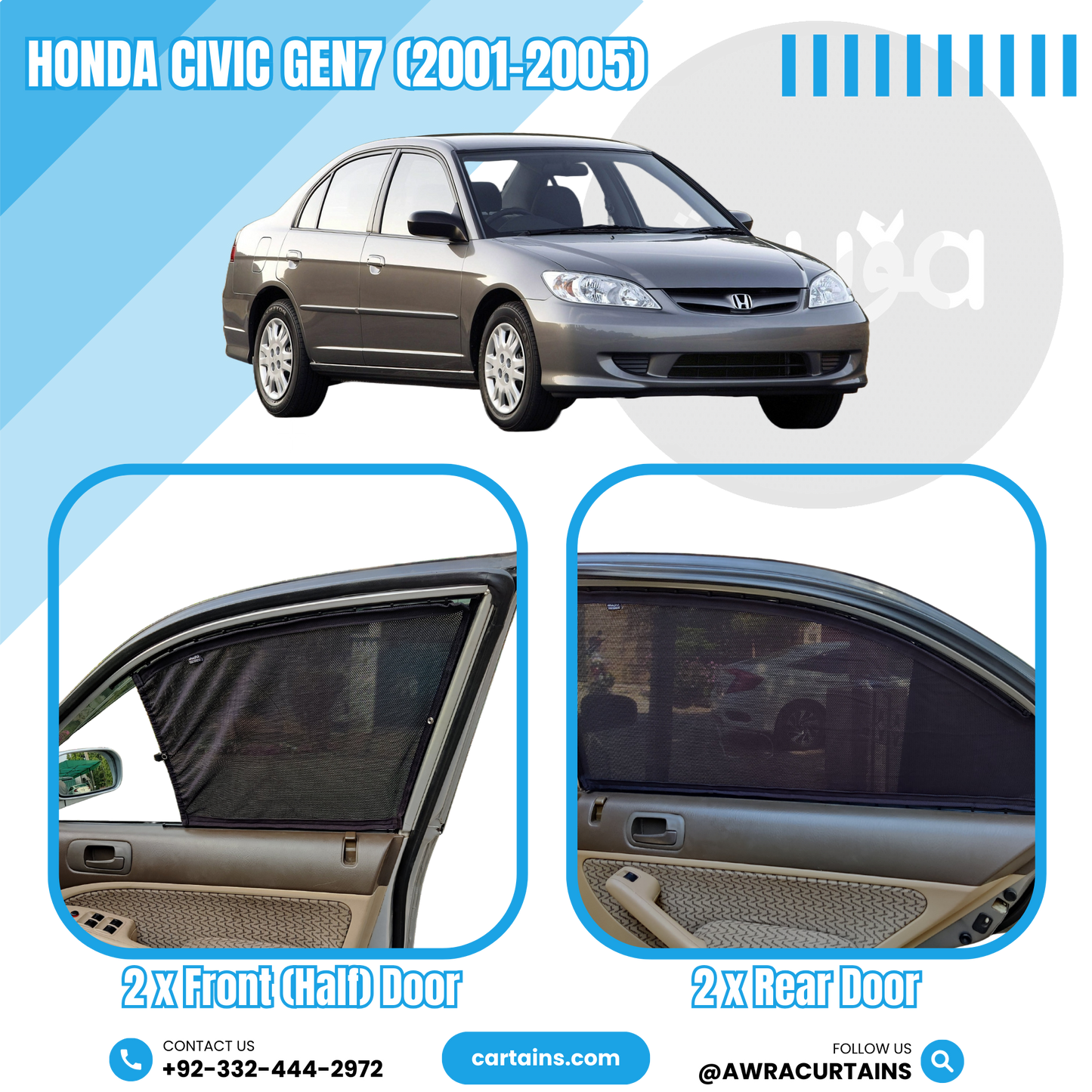 Honda Civic Gen7 (2001 - 2005) Curtains