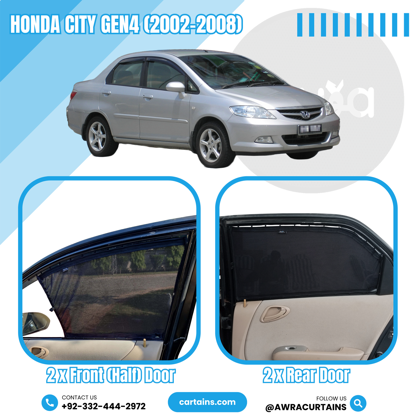 Honda City Gen4 (2002 -2008) Curtains