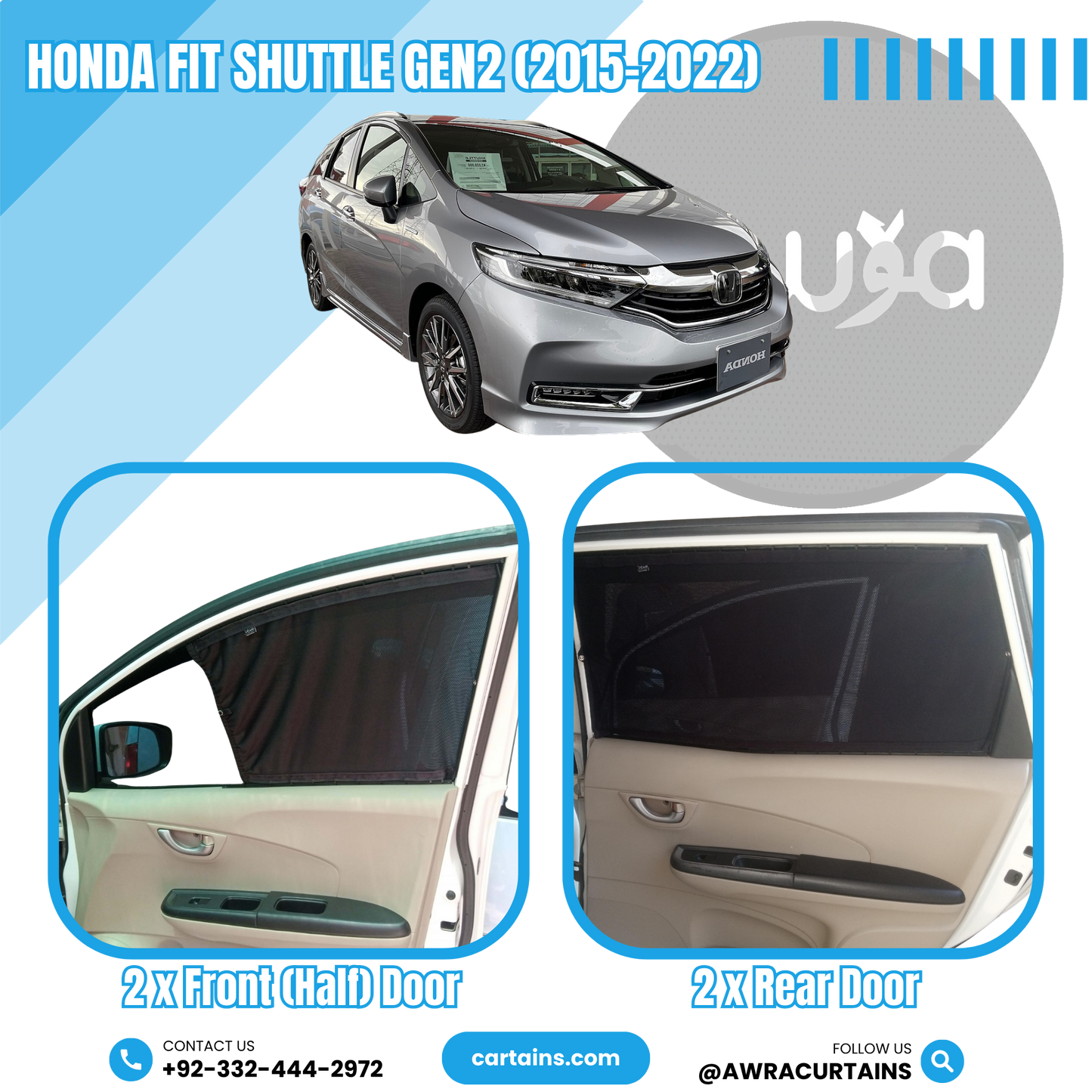Honda Fit Shuttle Gen2 (2015-2022) Curtains