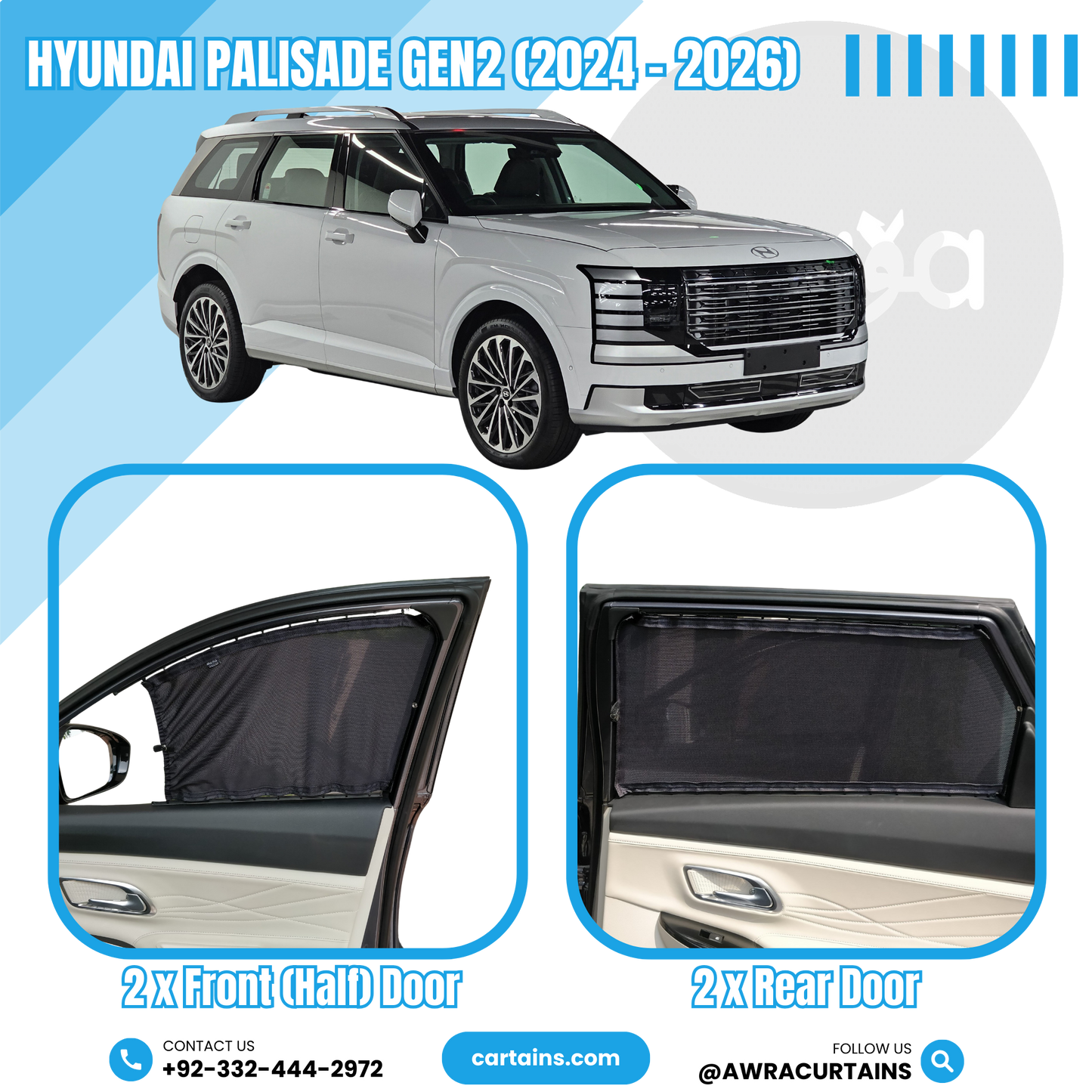 Hyundai Palisade GEN2 (2024 - 2026) Curtains.