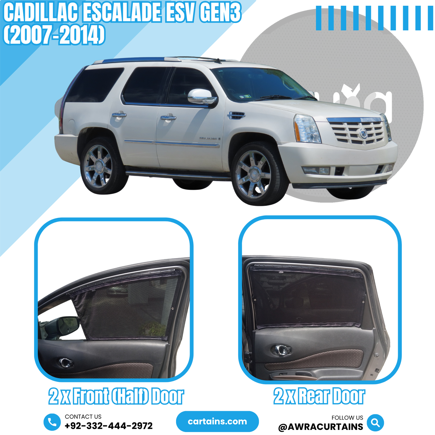 Cadillac Escalade ESV Gen3 (2007-2014) Curtains
