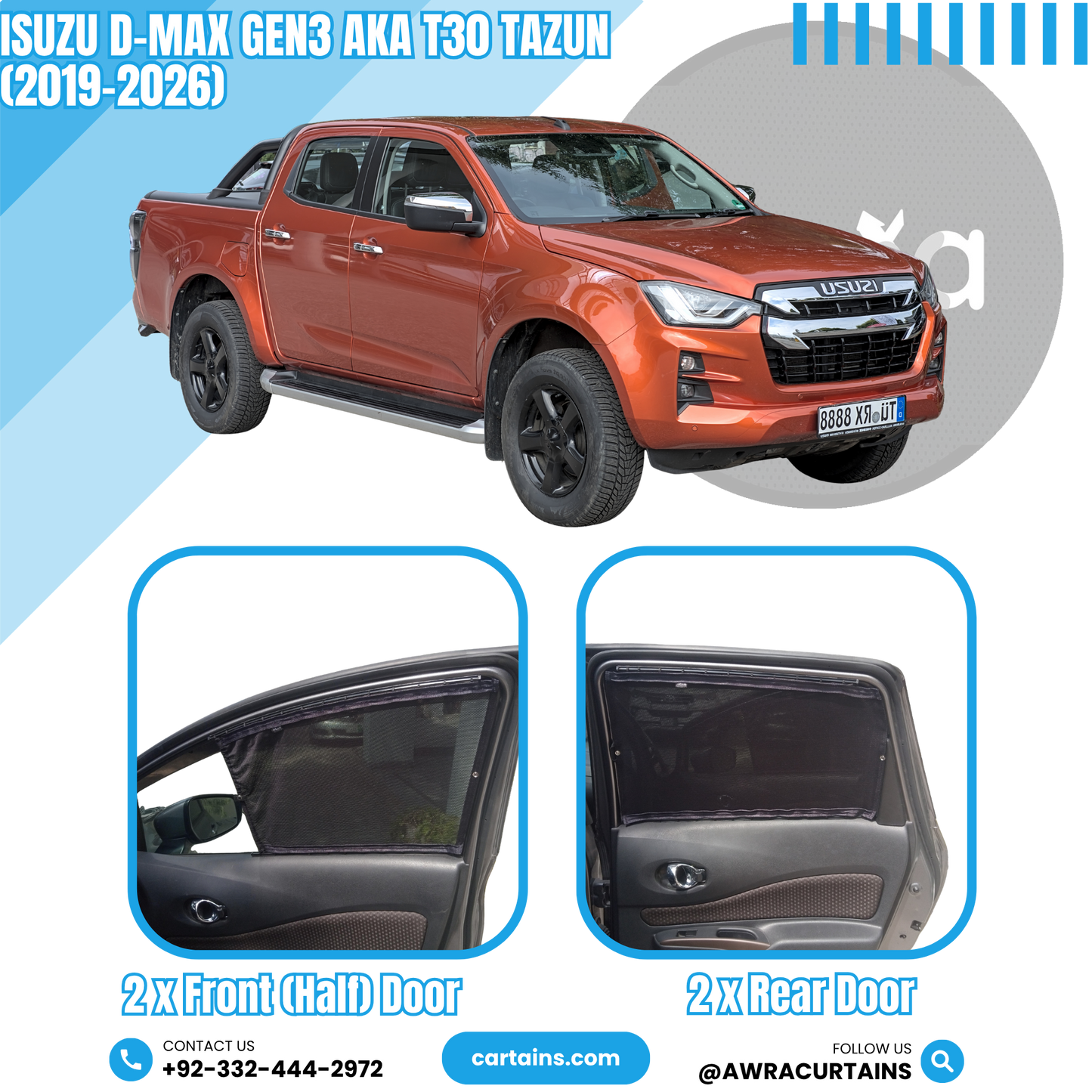 Isuzu D-Max Gen3 aka T30 Tazun (2019-2026) Curtains