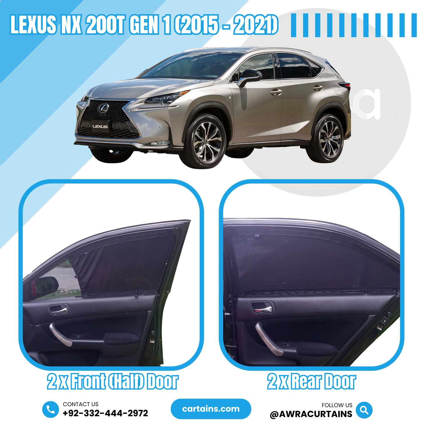 Lexus NX 200T Gen 1 (2015 - 2021) Curtains