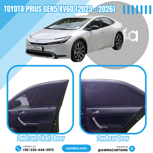 Toyota Prius Gen5 XV60 (2023 - 2026) Curtains - Cartains