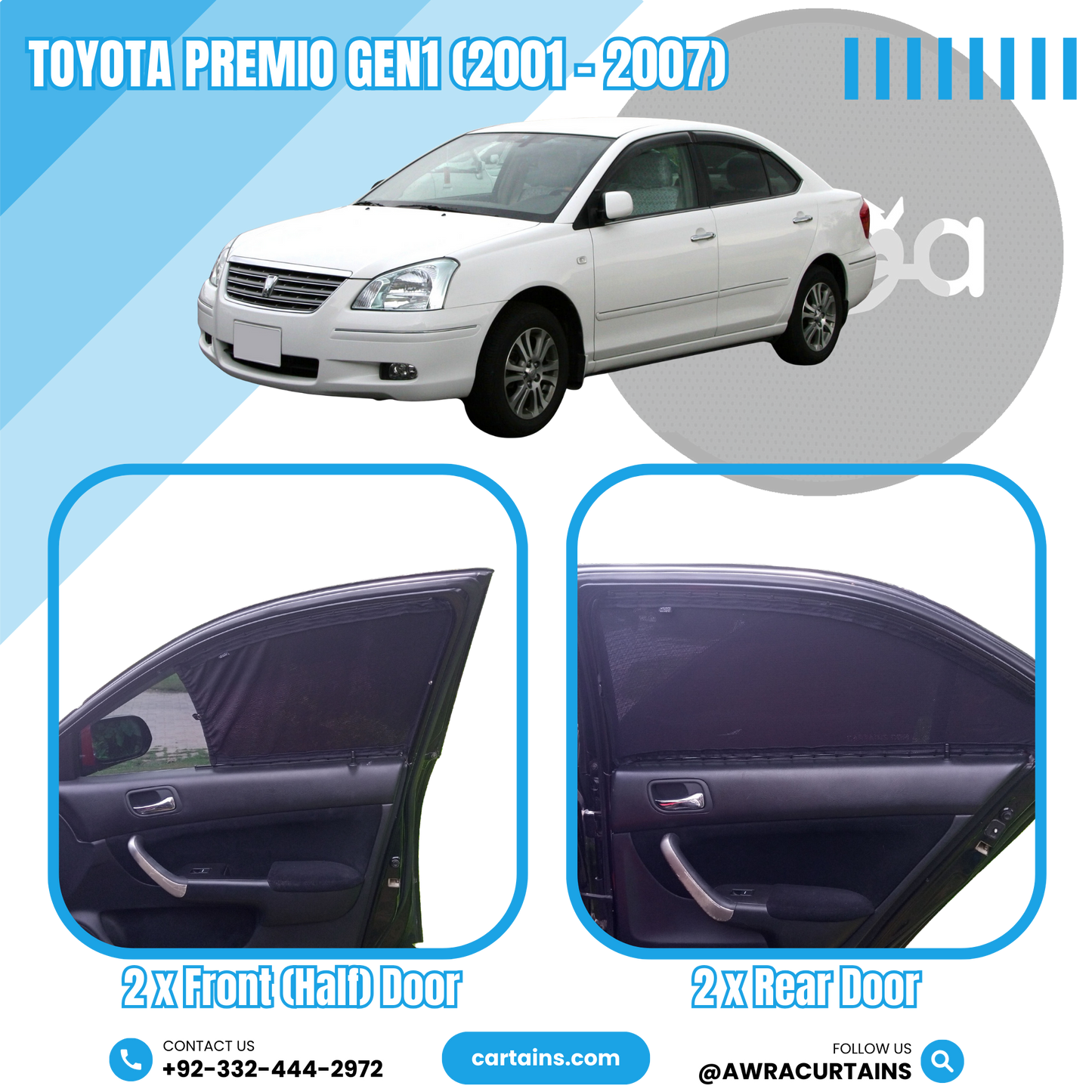 Toyota Premio Gen1 (2001 - 2007) Curtains