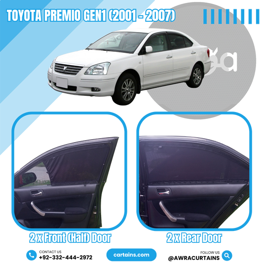 Toyota Premio Gen1 (2001 - 2007) Curtains - Cartains