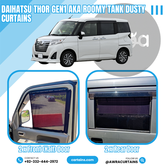 Daihatsu Thor Gen1 aka Roomy Tank Dusty (2016 - 2020) Curtains - Cartains