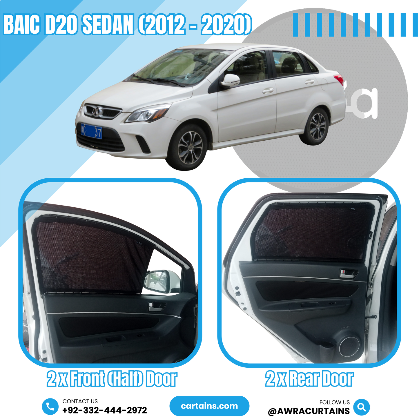 Baic D20 Sedan (2012 - 2020) Curtains