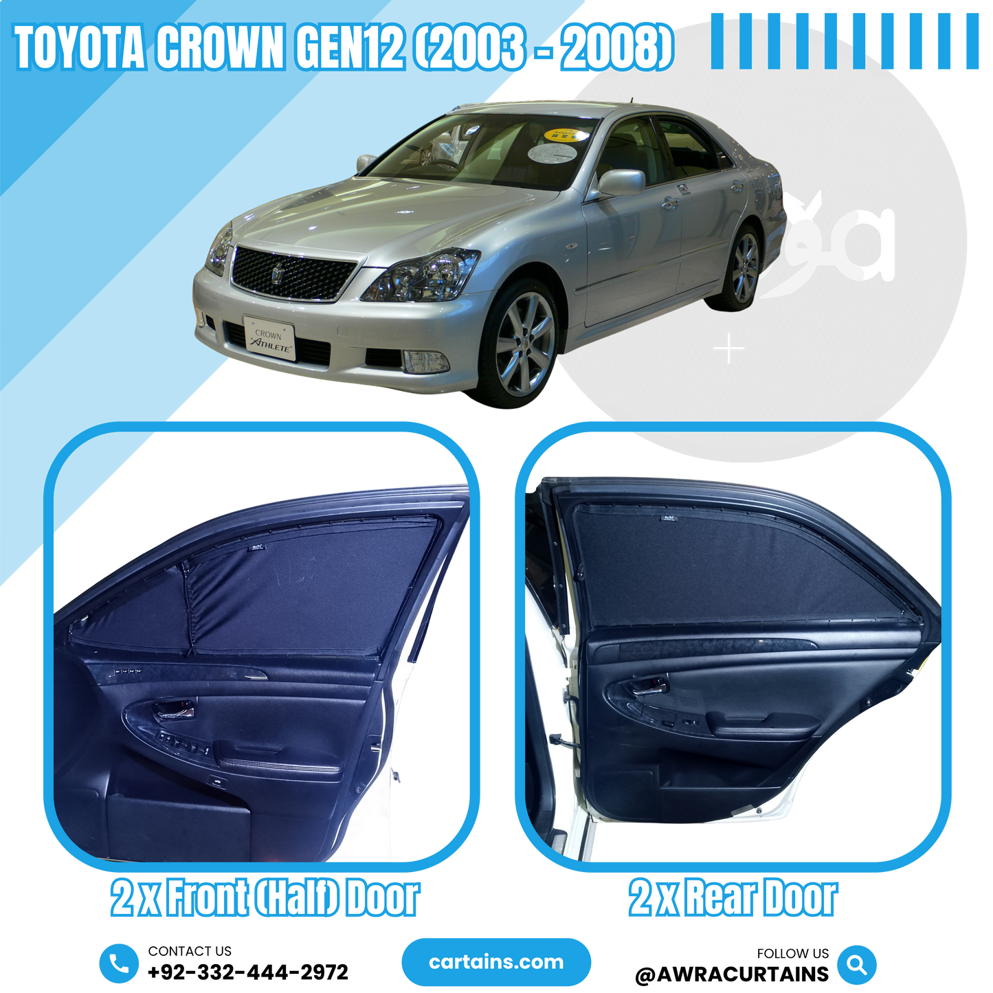 Toyota Crown Gen12 (2003 - 2008) Curtains