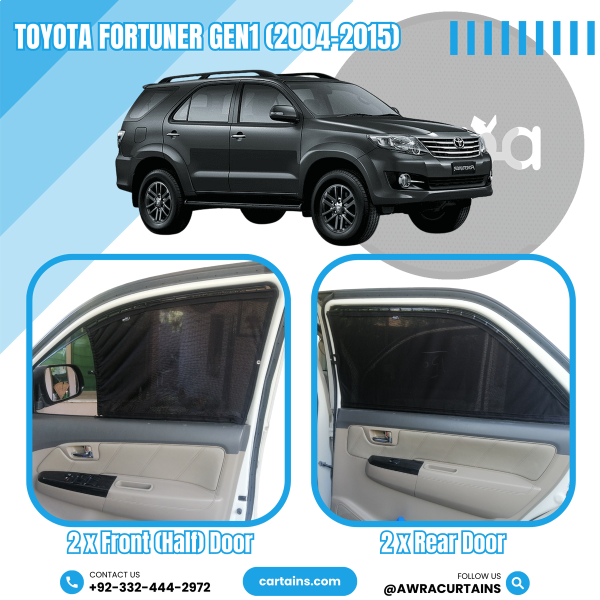 Toyota Fortuner Gen1 (2004 - 2015) Curtains – cartains