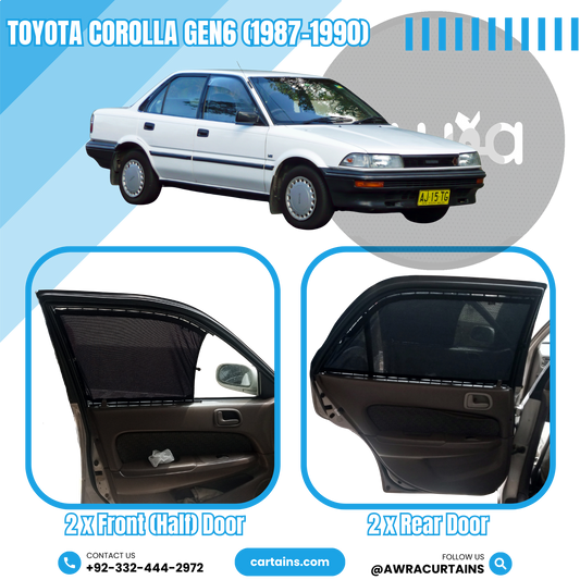 Toyota Corolla Gen6 (1987 - 1990) Curtains - Cartains
