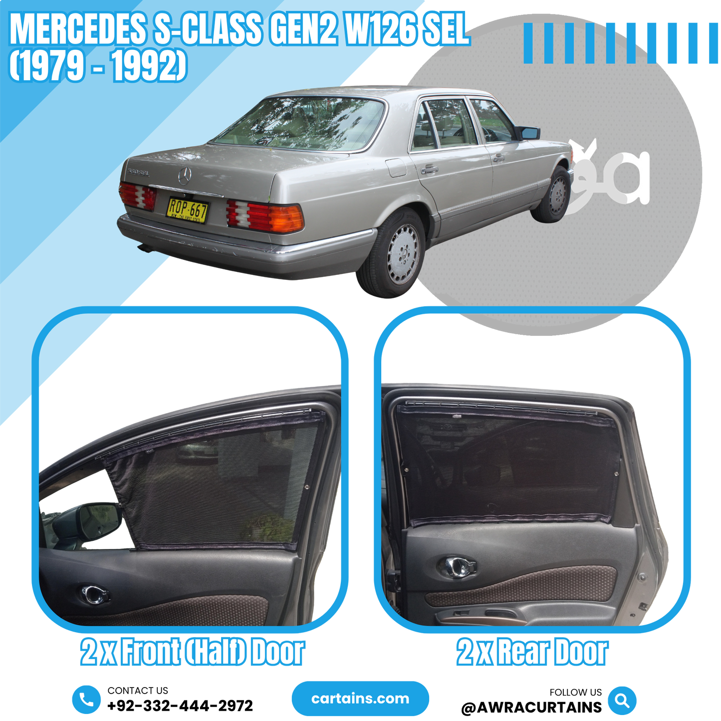 Mercedes S-Class Gen2 W126 SEL (1979 - 1992) Curtains