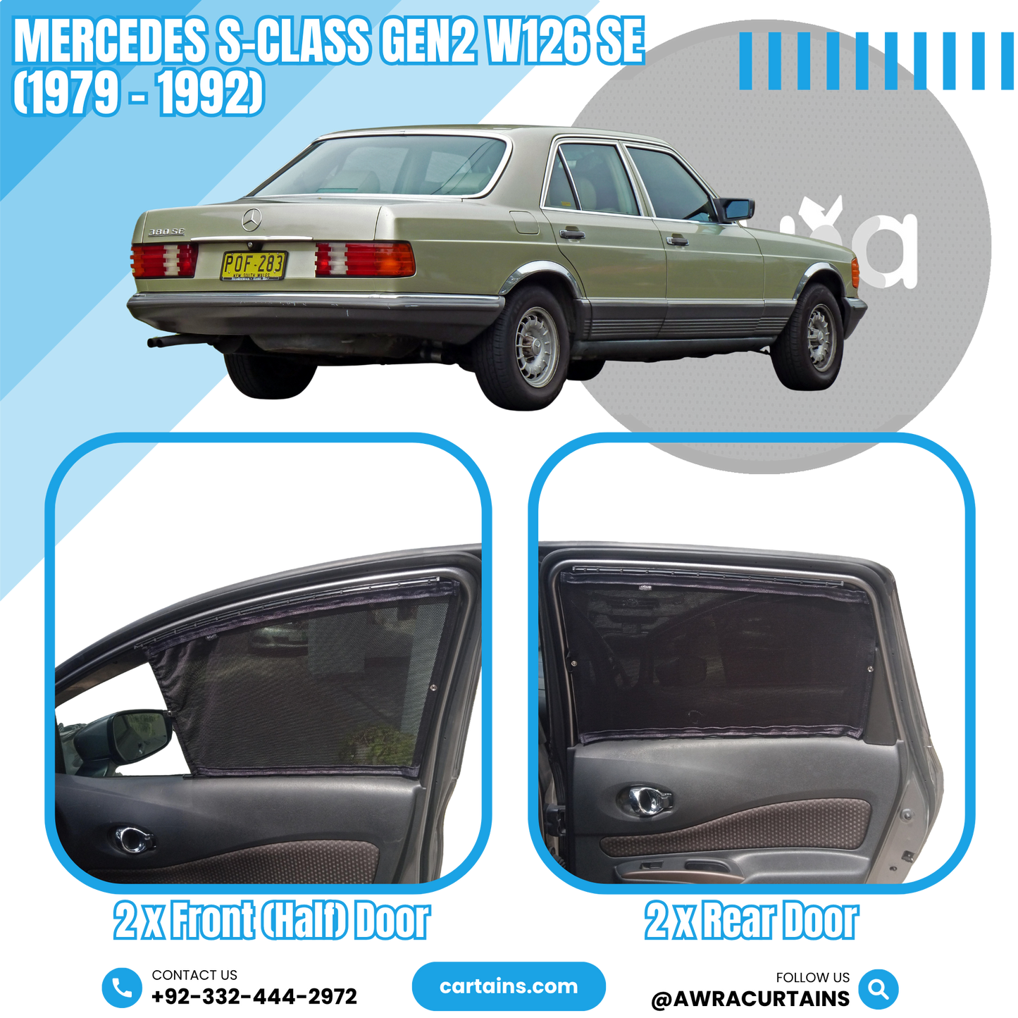 Mercedes S-Class Gen2 W126 SE (1979 - 1992) Curtains