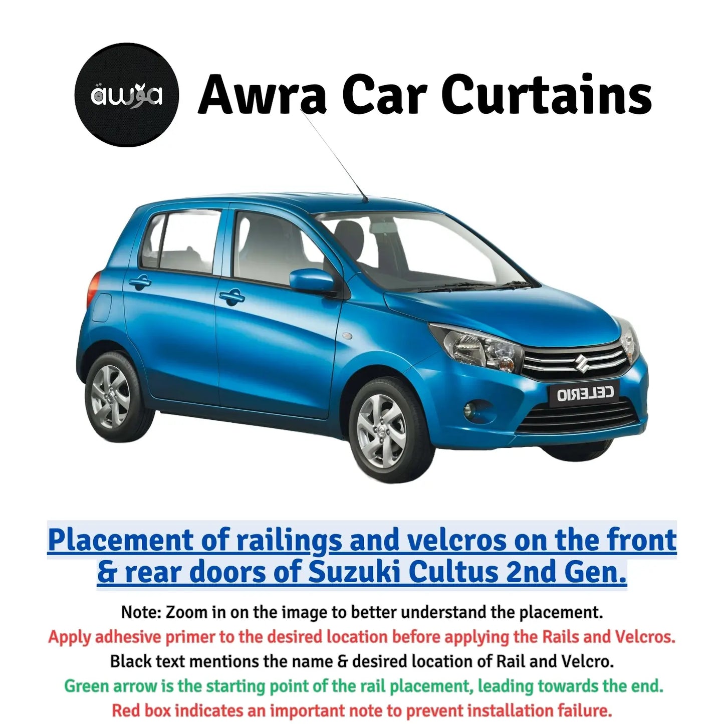 Suzuki Cultus Gen2 (2017 - 2024) Curtains