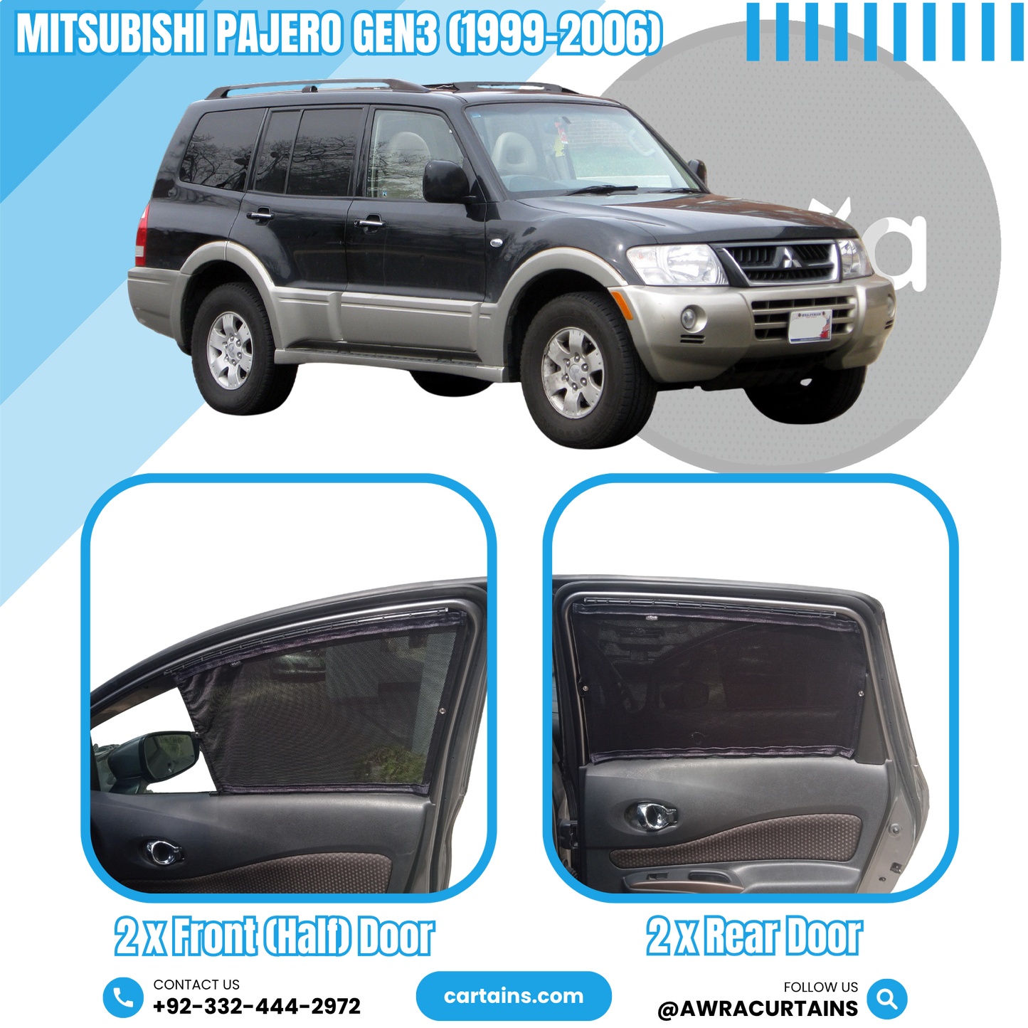 Mitsubishi Pajero Gen3 (1999-2006) Curtains