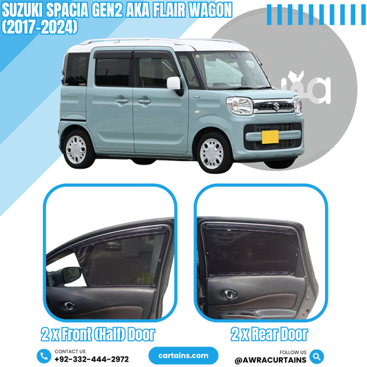 Suzuki Spacia Gen2 aka Flair Wagon (2017-2024) Curtains
