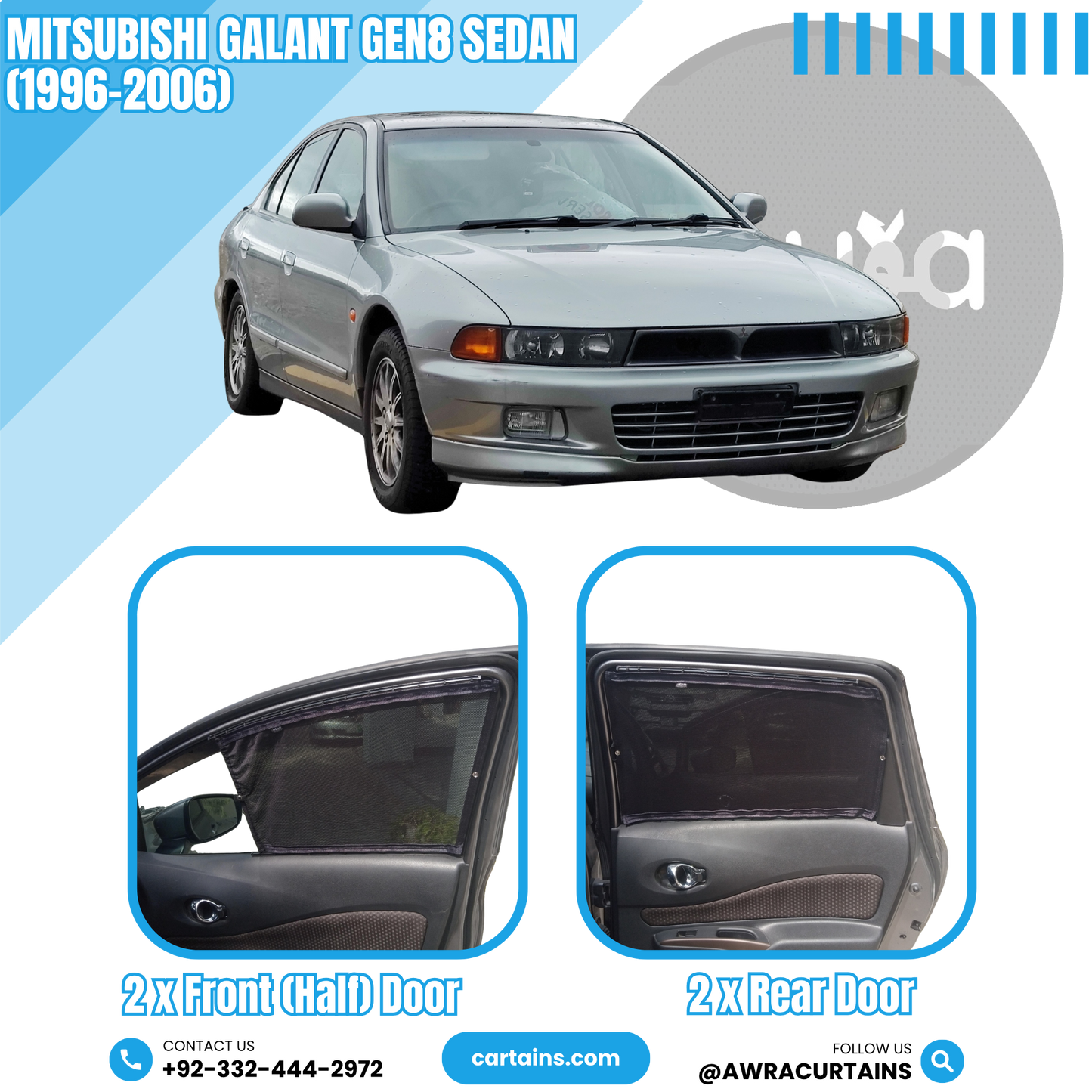 Mitsubishi Galant Gen8 Sedan (1996-2006) Curtains