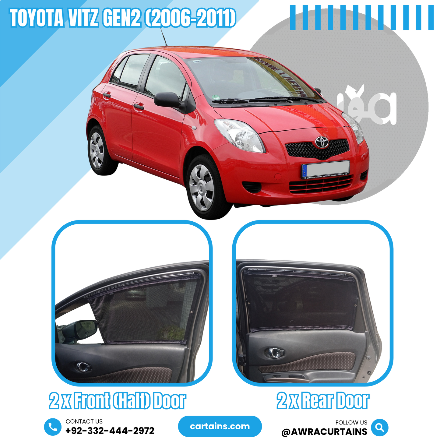 Toyota Vitz Gen2 (2006-2011) Curtains