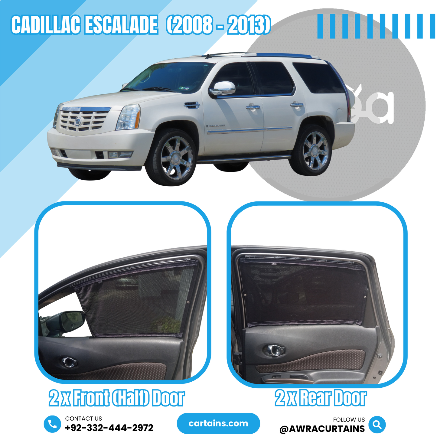 Cadillac Escalade  (2008 - 2013) Curtains - Cartains