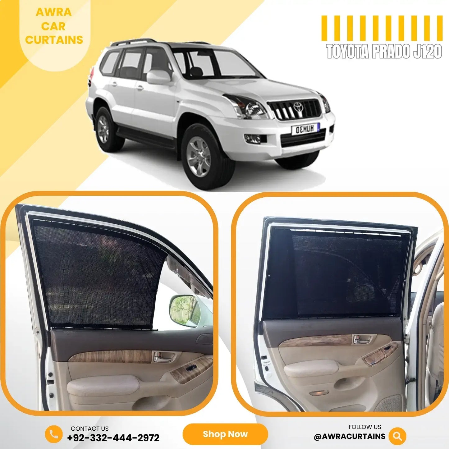 Toyota Prado J120 (2002 - 2009) Curtains