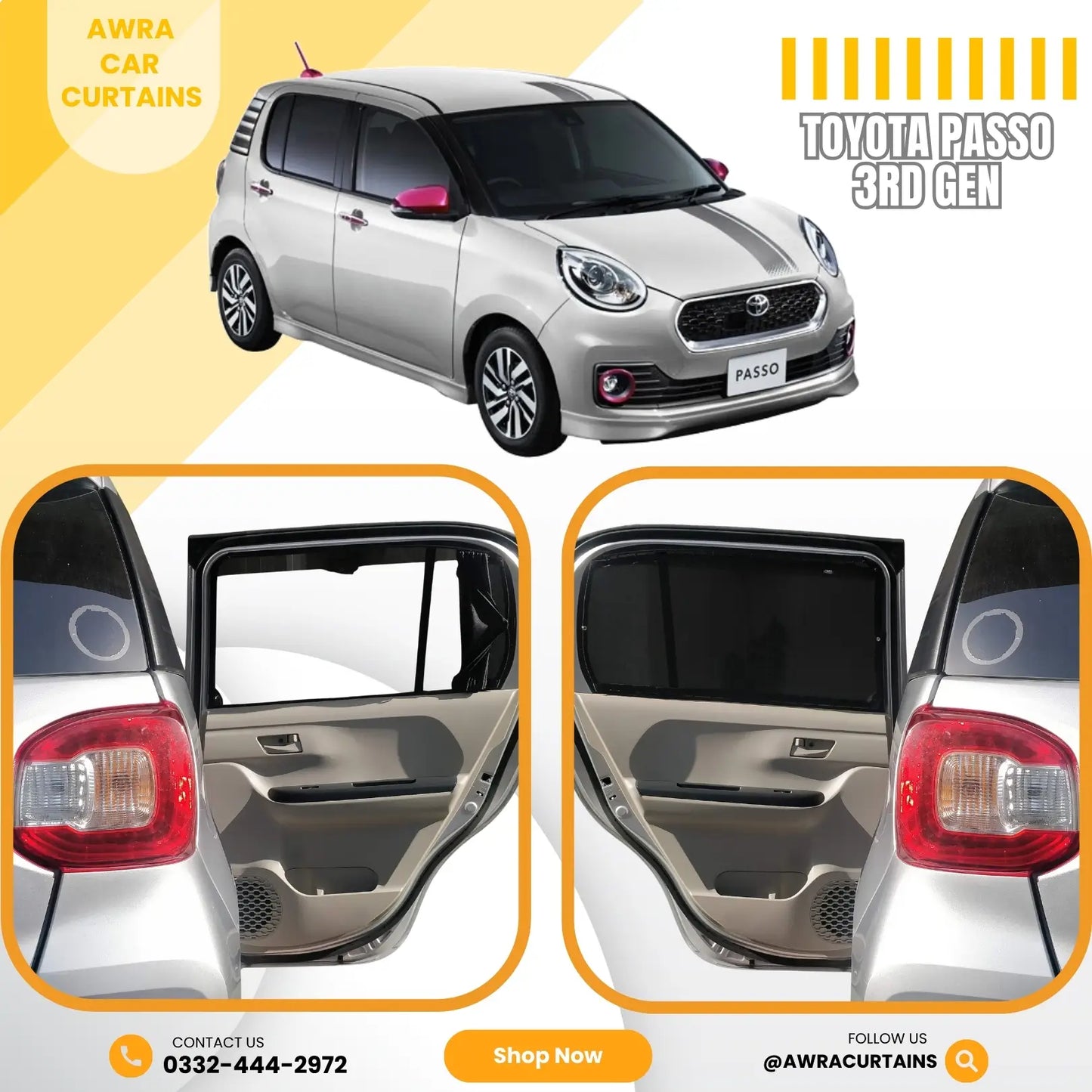 Toyota Passo Gen3 (2016 - 2020) Curtains